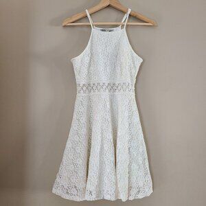 Haute Monde White Lace Fit & Flare Dress